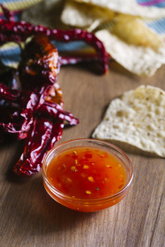 Closeup of chili with nachos