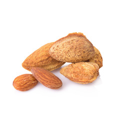 almonds on white background