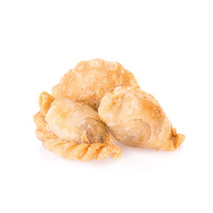 curry puff pastry isolated on white