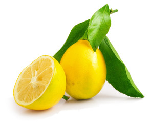 Fresh lemon isolated on white