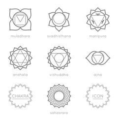 Set of universal chakras icons