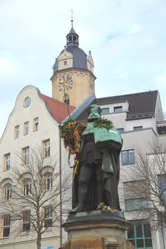 Jena, Th&uuml;ringen, Hanfried Denkmal, an der Stadtkirche,