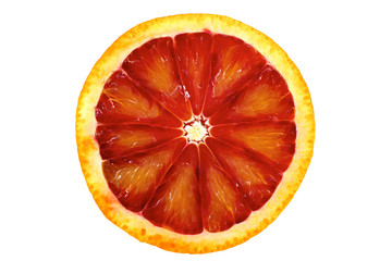 Blood orange slice isolated on white background