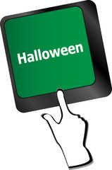 Halloween key on computer keyboard keys isolated