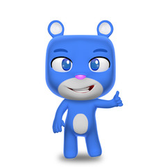 Bear character with thumb up