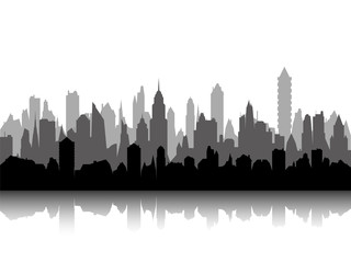 Multilevel silhouette of cityscape