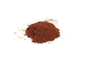 cocoa powder isolated on white background
