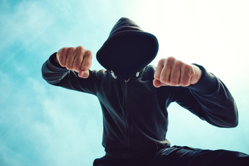 Being punched and mugged by aggressive violent man on street © Bits and Splits