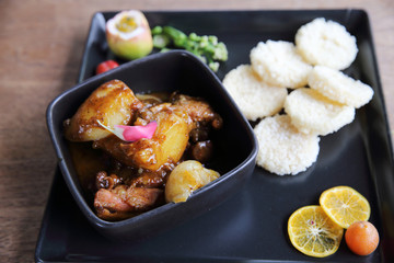 chicken massaman curry, thai cuisine