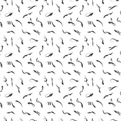 Seamless hand drawn monochrome arrows pattern.