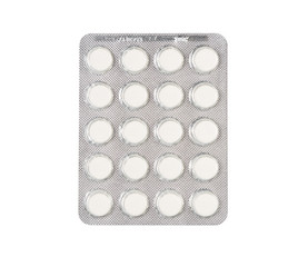 A pack of pills isolated on white background