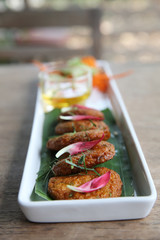 Local thai food Fried Fish paste balls