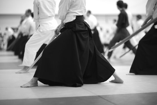 Samurai warriors with swords