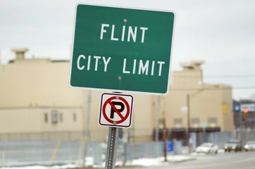 Tuinposter Flint City Limit, Downtown © lindaparton