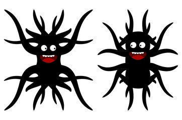 Cute strange creatures. Isolated