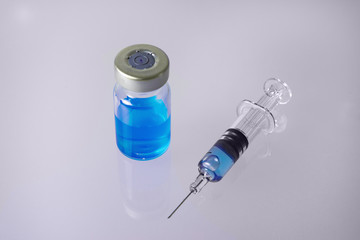 Medical ampoules and syringe