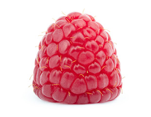 Ripe raspberry isolated on white background with clipping path