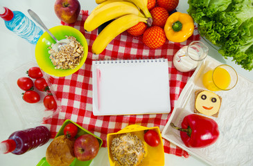 Close-up prepared by school lunches