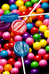 Fototapeta na wymiar bubblegum and lollipops