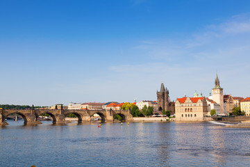 Charles Bridge and Tower in Prague in the Czech Republic