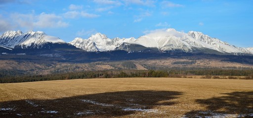Spring High Tatras panorama in Slovak republic