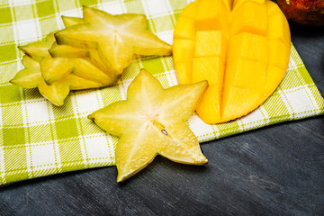 assorted tropical fruits