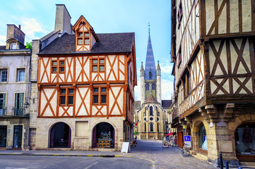 Old town of Dijon, Burgundy, France - obrazy, fototapety, plakaty