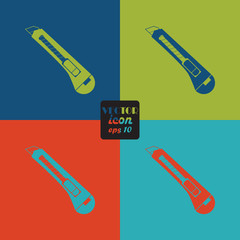 Stationery knife icon. Vector illustration.