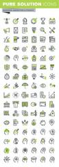 Thin line icons set of banking, insurance, affiliate marketing, business workflow, career opportunities, team skills, management. Premium quality outline icon collection.