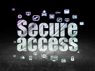 Privacy concept: Secure Access in grunge dark room