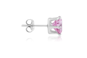 Flawless 2ct Pink Diamond Stud in 14k White Gold