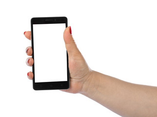 Hand with smartphone