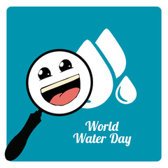 magnifiers in the world water day in blue color