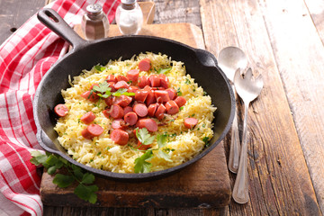 rice and sausage