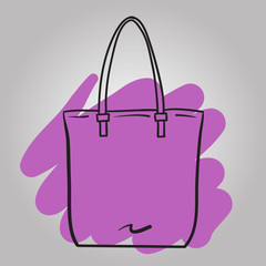 Woman handbag hand drawn vector fashion illustration .