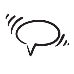 Hand drawn bubble dialog vector icon illustration.