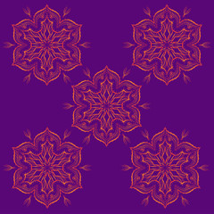 Hand drawn mandala abstract circle ornament vector illustration