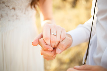 love, relationship and dating concept. Holding hands