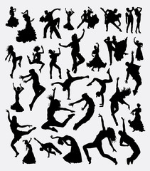 Dance man and women bundle silhouette. Good use for symbol, logo, web icon, mascot, sticker, sign, or any design you want. Easy to use.