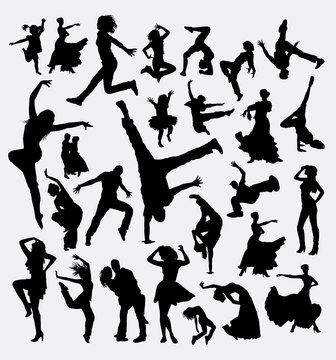 Dance man and women bundle silhouette 4. Good use for symbol, web icon, logo, mascot, sticker, sign, or any design you want. Easy to use.