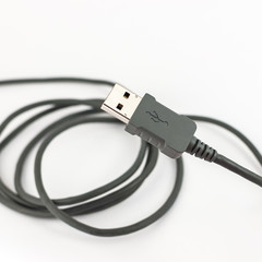 USB Cable Plug on White Background