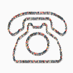 people  retro phone icon