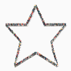 people  shape  star  icon