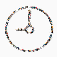people shape  clock icon
