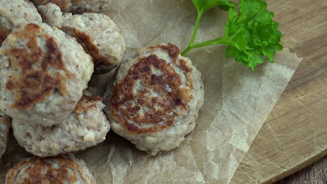 Portion of Mini Burgers as not seamless loopable 4K UHD footage