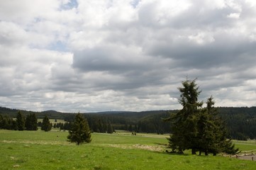 Krusne mountains with Klinovec from Hrebecna, west Bohemia, Czech republic