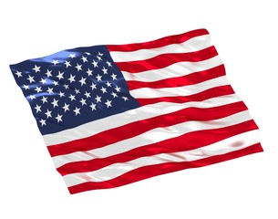 Fototapeta premium USA flag on white background