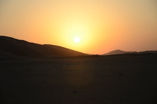 Sun set in sand dunes