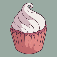 Illustration of fairy cupcake
