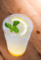mint leaf on italian lemon soda